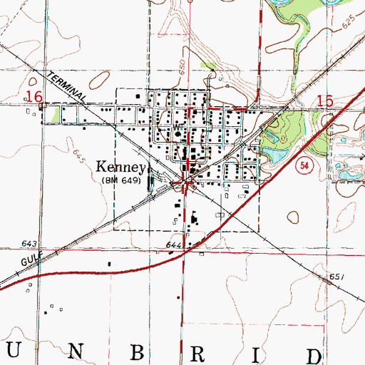 Topographic Map of Kenney, IL