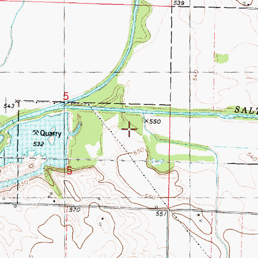 Topographic Map of Kickapoo Creek, IL