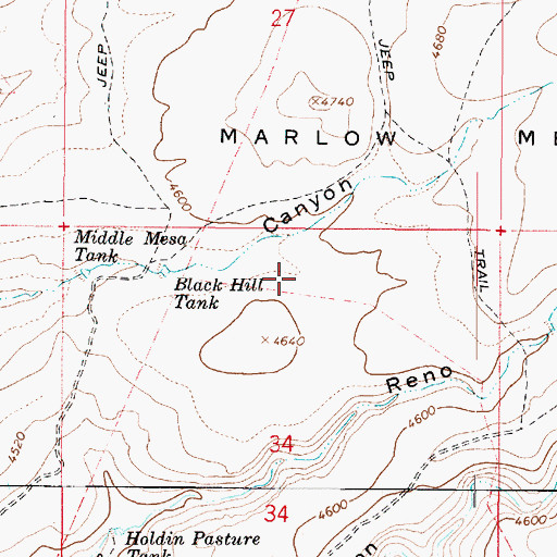 Topographic Map of Black Butte Corral, AZ