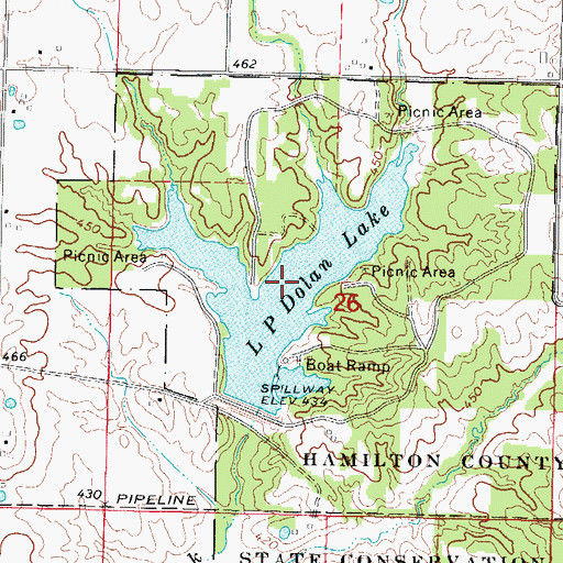 Topographic Map of L P Dolan Lake, IL