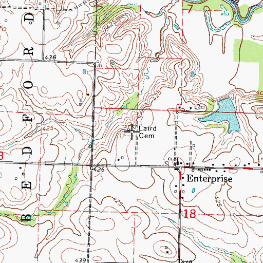 Topographic Map of Laird Cemetery, IL