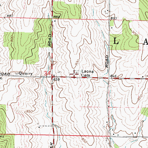 Topographic Map of Laona Township Cemetery, IL
