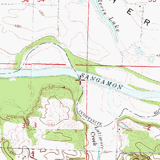 Topographic Map of Latimore Creek, IL