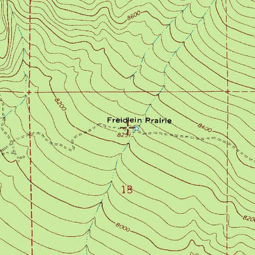 Topographic Map of Freidlein Prairie Tank, AZ