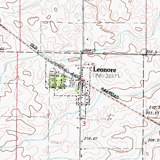Topographic Map of Leonore, IL