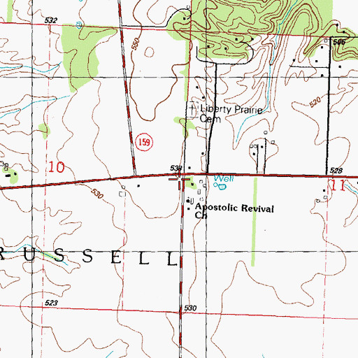 Topographic Map of Liberty Prairie School (historical), IL