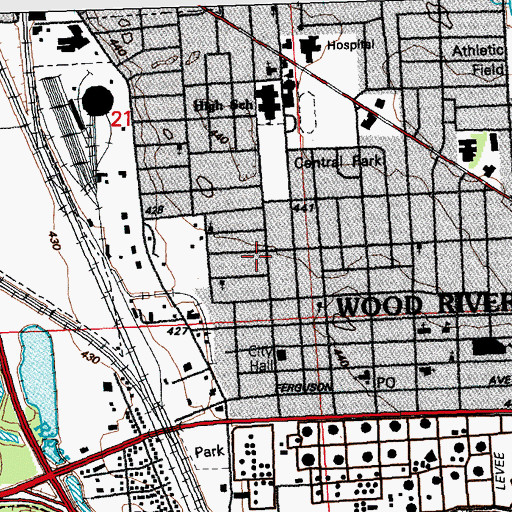 Topographic Map of Lincoln School, IL