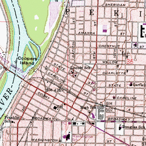 Topographic Map of Good Shepard School, IL