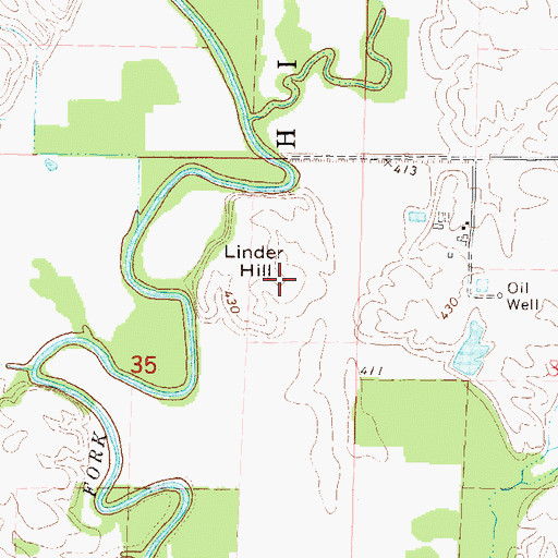 Topographic Map of Linder Hill, IL