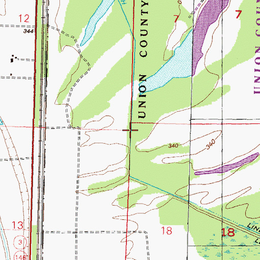 Topographic Map of Line C Ditch, IL