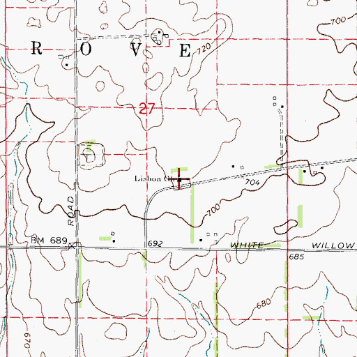 Topographic Map of West Lisbon Lutheran Church, IL