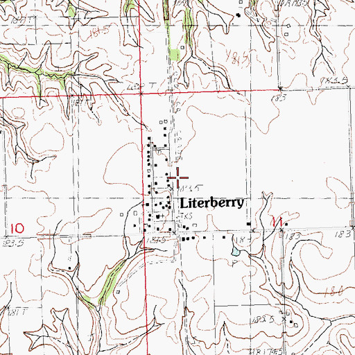 Topographic Map of Literberry, IL
