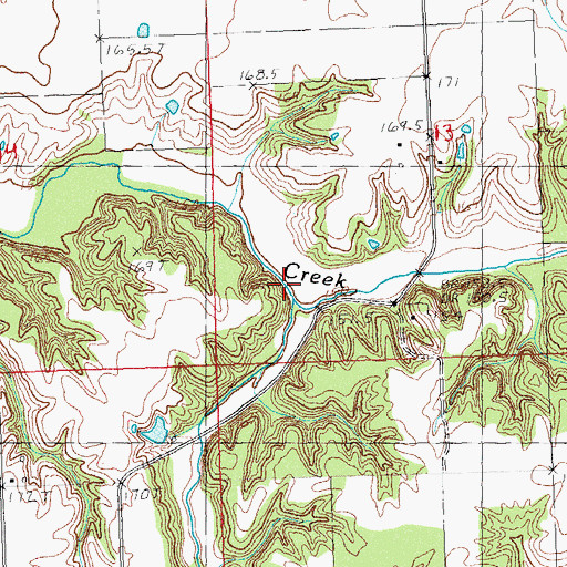Topographic Map of Little Bear Creek, IL