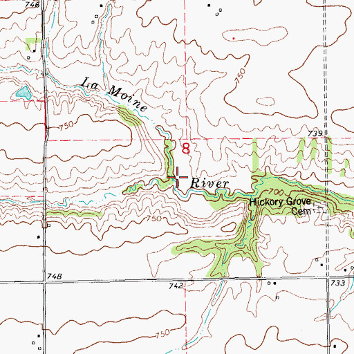 Topographic Map of Little Creek, IL