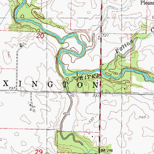 Topographic Map of Little Crooked Creek, IL