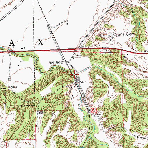 Topographic Map of Little Dugout Creek, IL