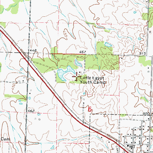 Topographic Map of Little Egypt Youth Camp, IL