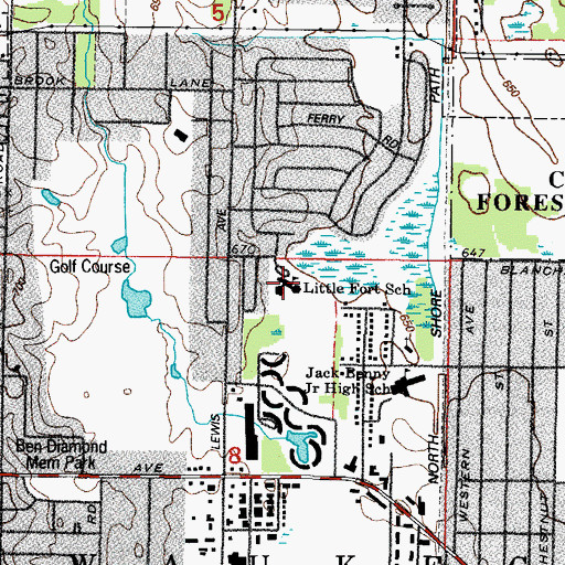 Topographic Map of Little Fort Elementary School, IL