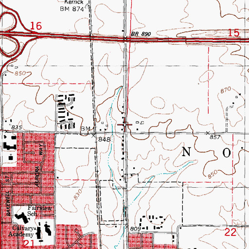 Topographic Map of Little Red School (historical), IL