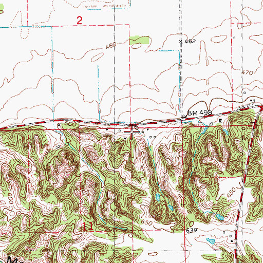 Topographic Map of Live Springs School (historical), IL