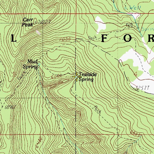 Topographic Map of Trailside Spring, AZ