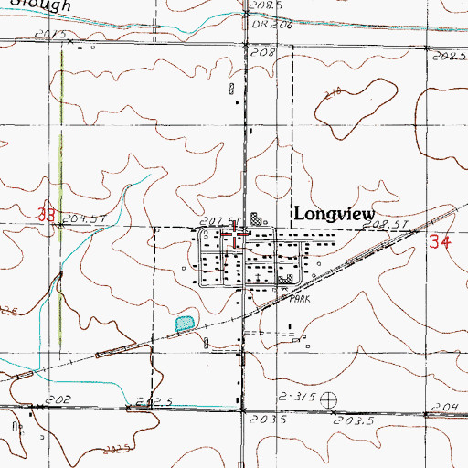 Topographic Map of Longview, IL