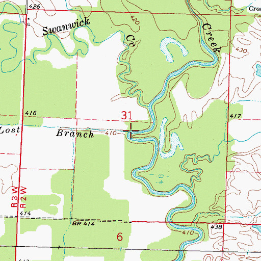 Topographic Map of Lost Branch, IL