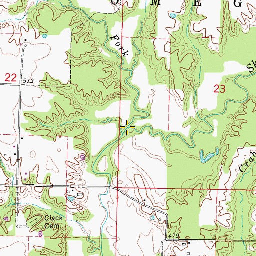 Topographic Map of Lost Fork, IL