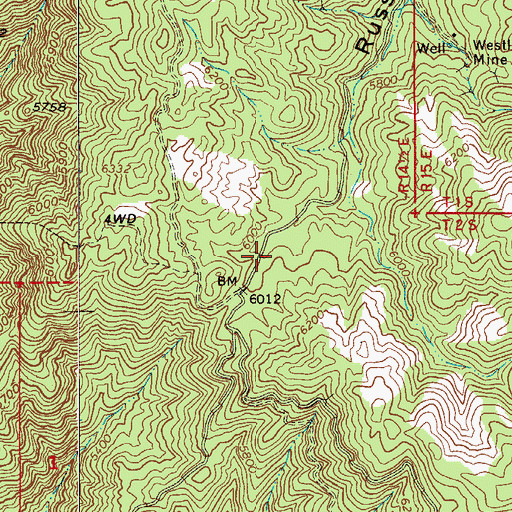 Topographic Map of Sulphide Del Ray Campground, AZ