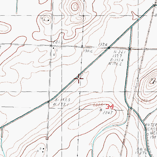 Topographic Map of Main Drainage Ditch, IL