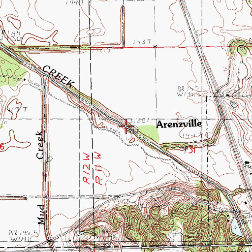 Topographic Map of Mannel Branch, IL