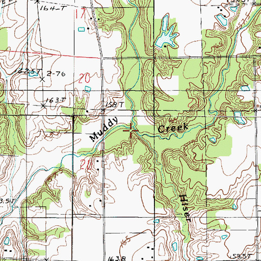 Topographic Map of Maple Creek, IL