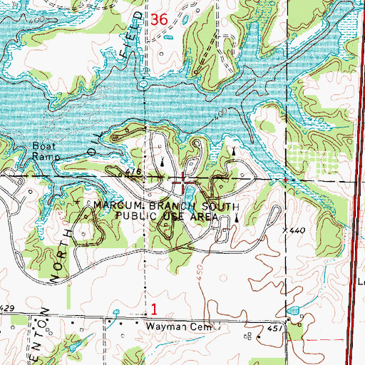 Topographic Map of Marcum Branch South Public Use Area, IL