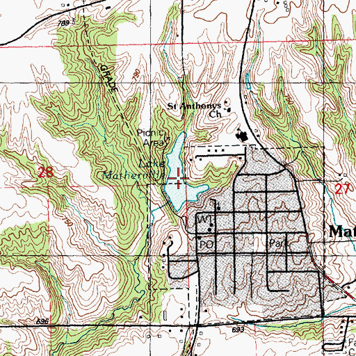 Topographic Map of Lake Matherville, IL