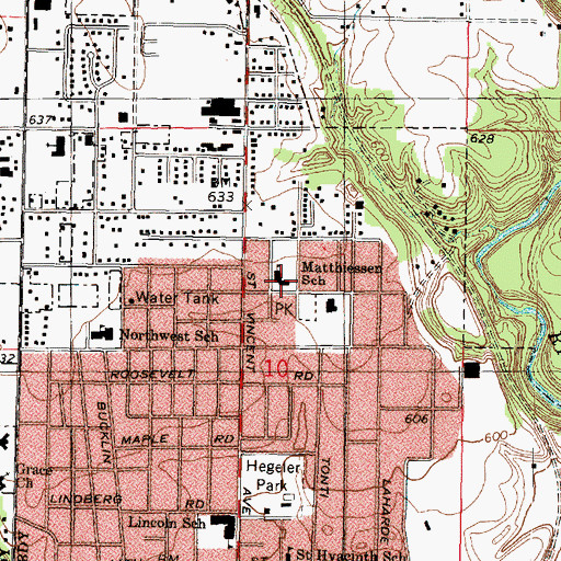 Topographic Map of Matthiessen School, IL