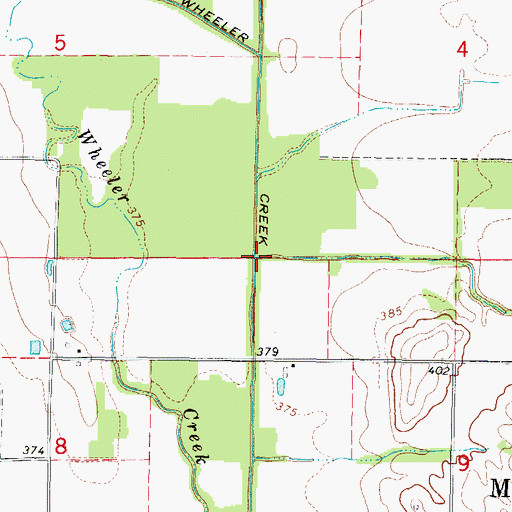 Topographic Map of Mayberry Branch, IL