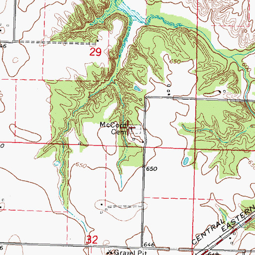 Topographic Map of McCord Cemetery, IL