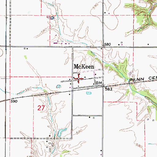 Topographic Map of McKeen, IL