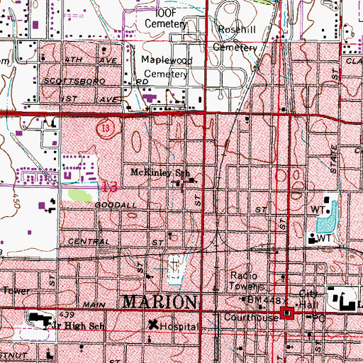 Topographic Map of McKinley School, IL