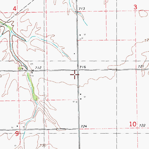 Topographic Map of Meridian School (historical), IL