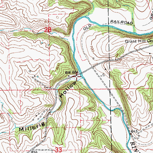 Topographic Map of Millbrig Hollow, IL
