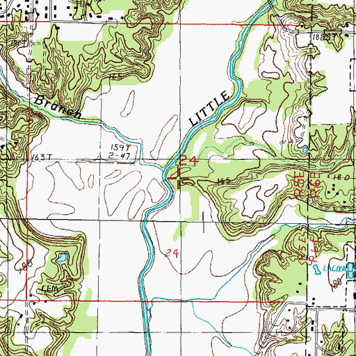 Topographic Map of Milton Branch, IL