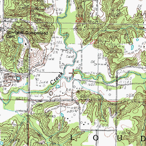 Topographic Map of Moccasin Creek, IL