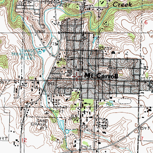 Topographic Map of Mount Carroll, IL