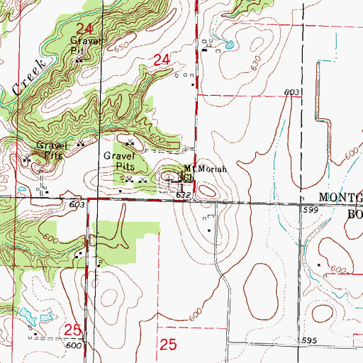 Topographic Map of Mount Moriah Church, IL