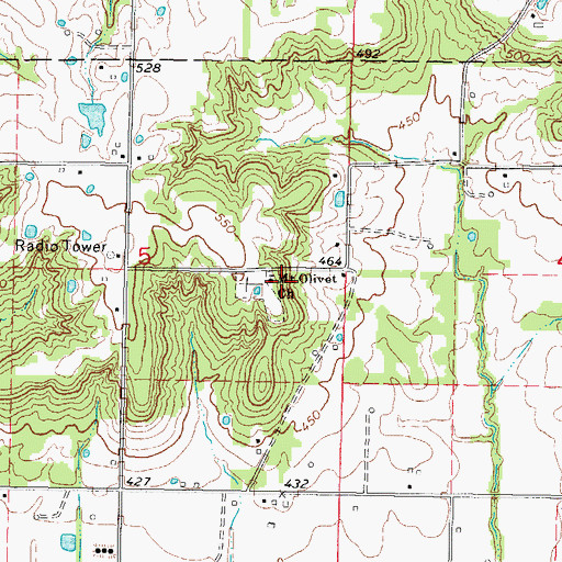 Topographic Map of Mount Olivet Church, IL