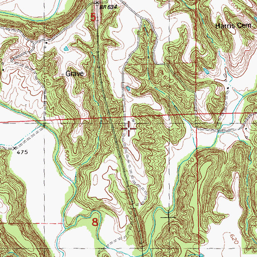 Topographic Map of Mount Zion School (historical), IL