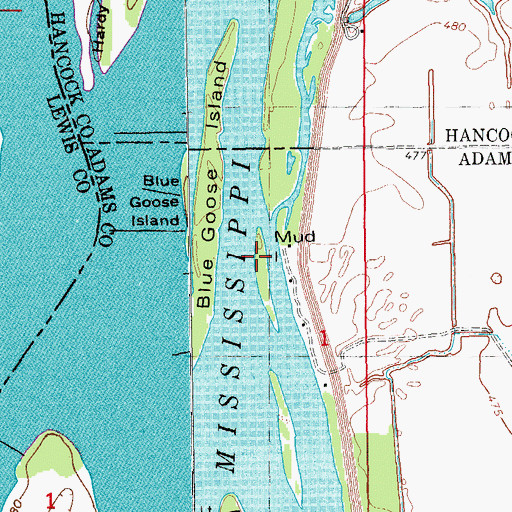 Topographic Map of Mud Island, IL