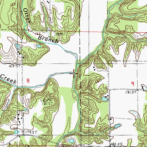 Topographic Map of Mule Creek, IL