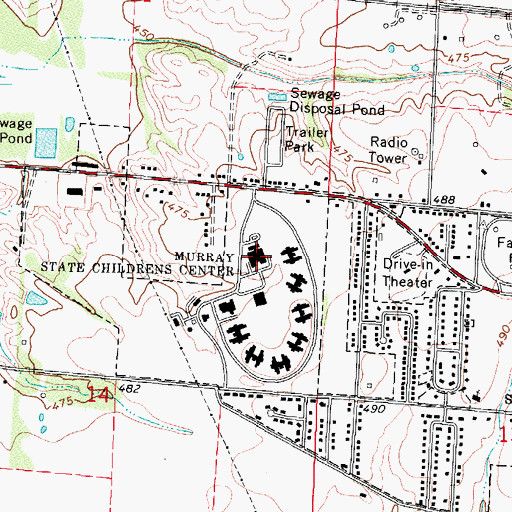 Topographic Map of Murray State Childrens Center, IL